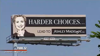 Of Course Ashley Madison Stuck Hillary Clinton's Image on a Billboard